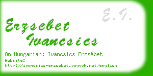 erzsebet ivancsics business card